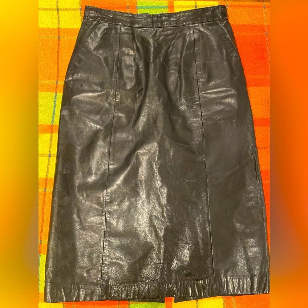 Vintage Leather Pencil Skirt Size Small